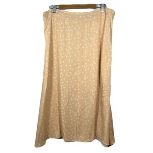 VTG Valerie Steven's 100% Silk Skirt 14W Polka-Dot Quiet Luxury Old Money Flowy